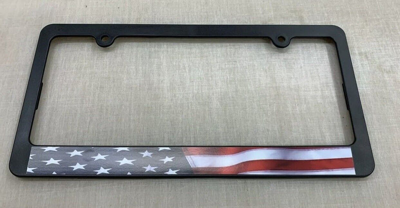 USA AMERICAN FLAG PLASTIC LICENSE PLATE FRAME CAR/TRUCK TAG COVER/HOLDER US