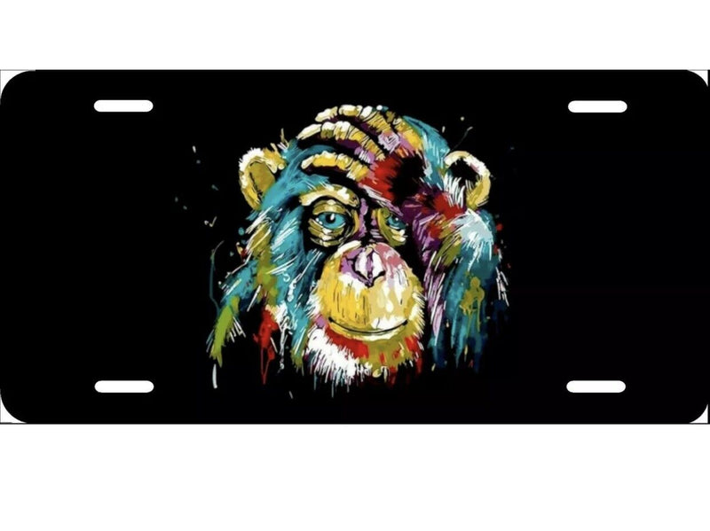 Monkey, License Plate New Car Tag Metal Aluminum - USA, Black