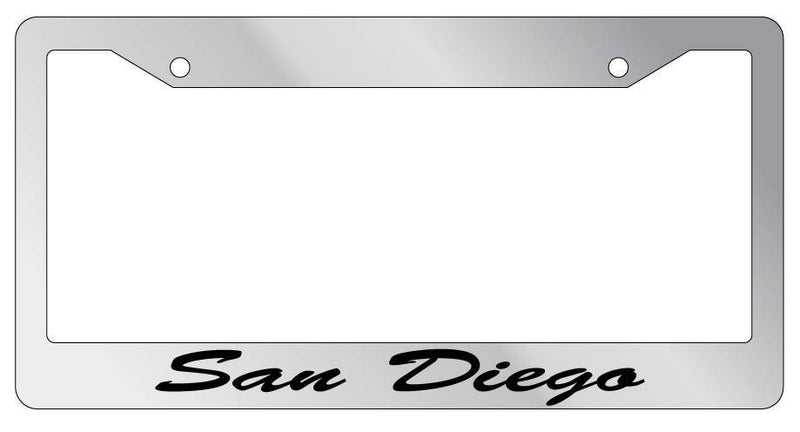 Chrome METAL License Plate Frame San Diego Cursive Auto Accessory 2637  Mod-GRAPH9856236-9738