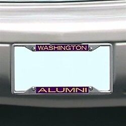 NCAA Washington Huskies Metal Alumni Inlaid Acrylic License Plate Frame