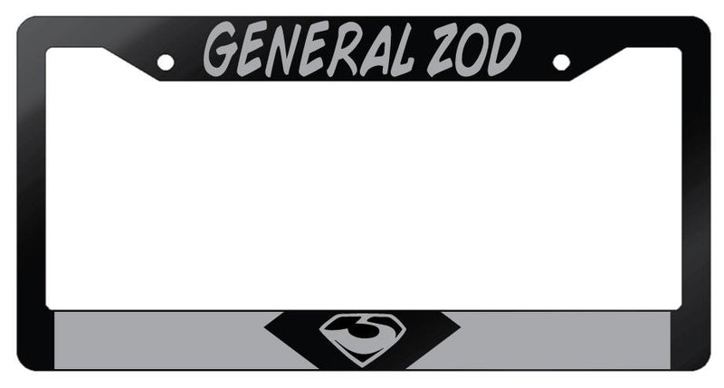 General Zod Glossy Black Plastic License Plate Frame DC  Mod-GRAPH9856236-6975