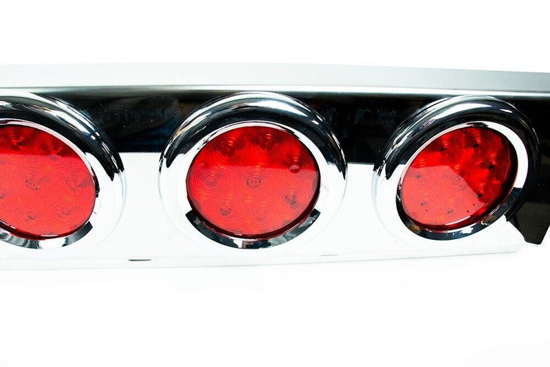 Stainless Rear Mud Flap Hanger red LED Lights Spring Loaded 2-1/2" spacing 61730