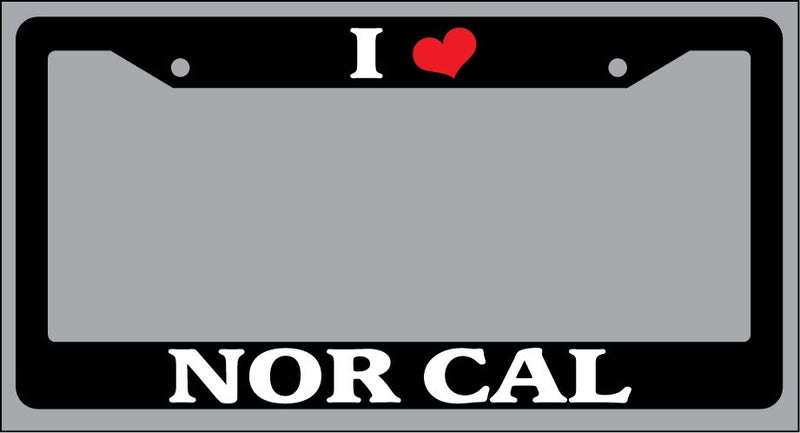 Black License Plate Frame "I Heart Nor Cal" Auto Accessory Novelty 2419  Mod-GRAPH9856236-837