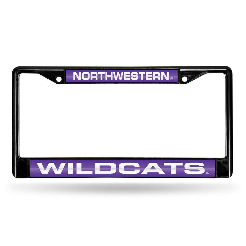 NCAA Northwestern Wildcats Inlaid Acrylic Black License Plate Frame