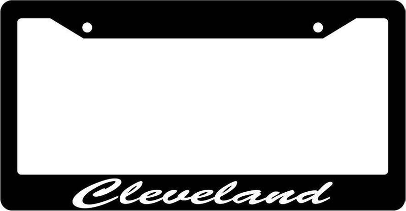 Black License Plate Frame CURSIVE Cleveland Auto Accessory 1192  Mod-GRAPH9856236-1907