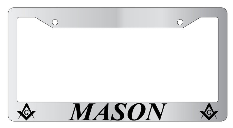 Mason w/LOGO Chrome License Plate Frame  Mod-GRAPH9856236-4169