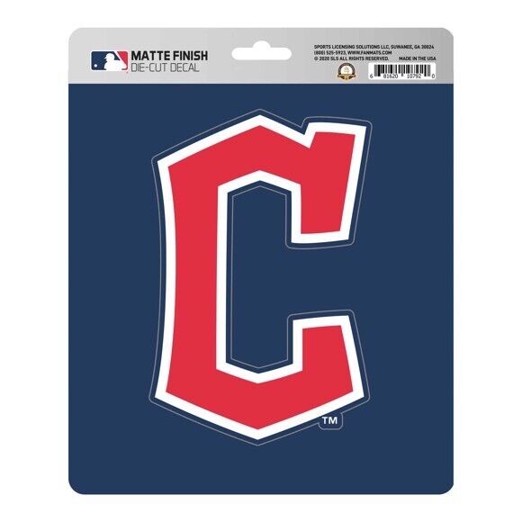 MLB Cleveland Guardians Decal Matte 5"X6.25" Auto Boat Cooler Luggage