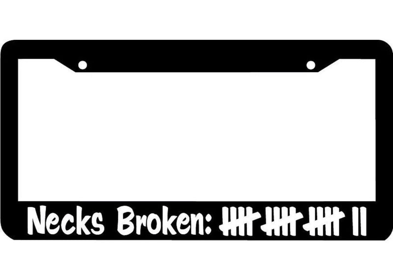 necks broken plate holder jdm License Plate Frame