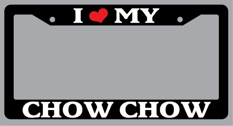 Black License Plate Frame "I Heart My Chow Chow" Auto Accessory Novelty -343  Mod-GRAPH9856236-2675