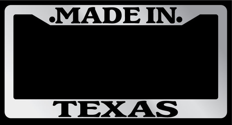 Chrome License Plate Frame "Made in Texas" Auto Accessory Novelty  Mod-GRAPH9856236-1305