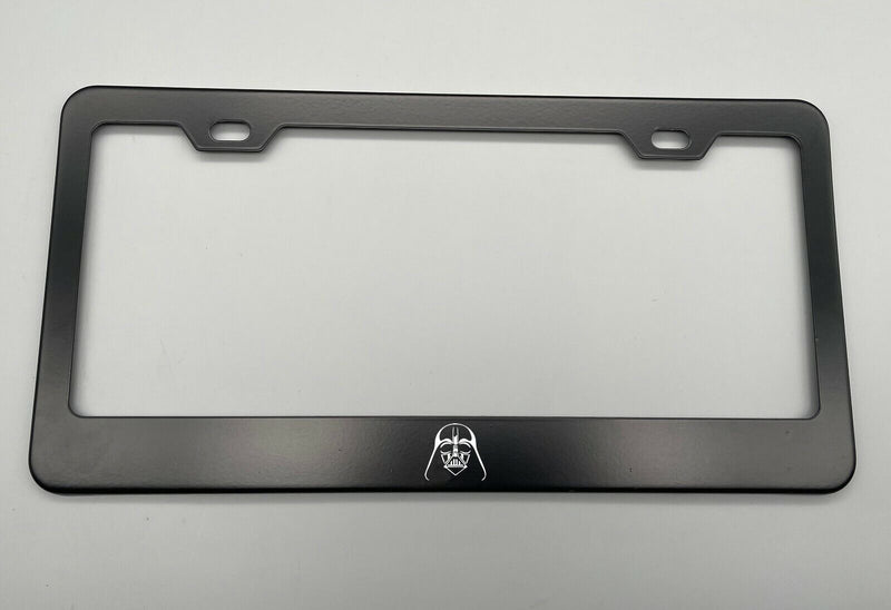 Black Holder for License Plate License Plate Holder Laser Engraved For Star Wars For Darth Vader Black Stainless Steel License Plate Frame