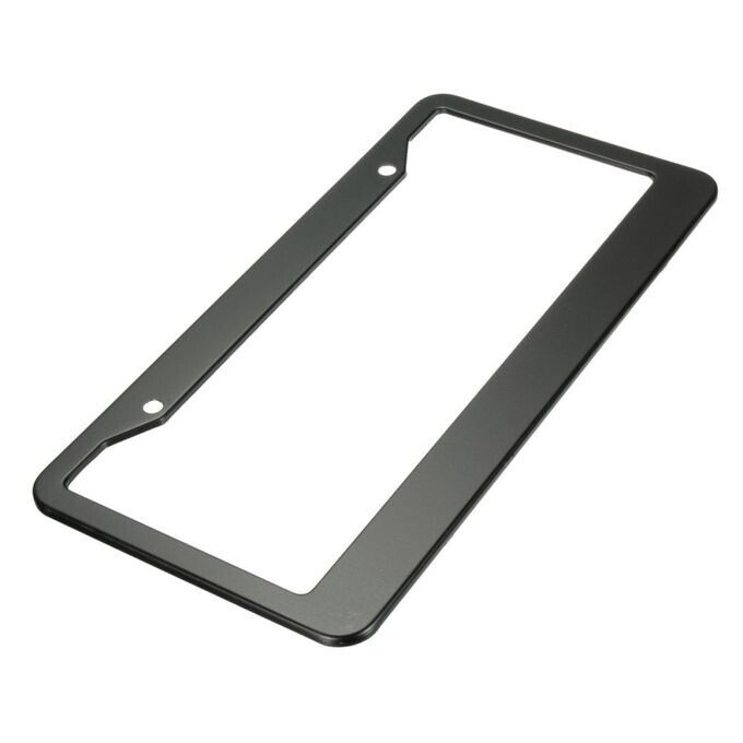 2Pcs Black Stainless Steel Metal License Plate Frame Cover Screw Caps US