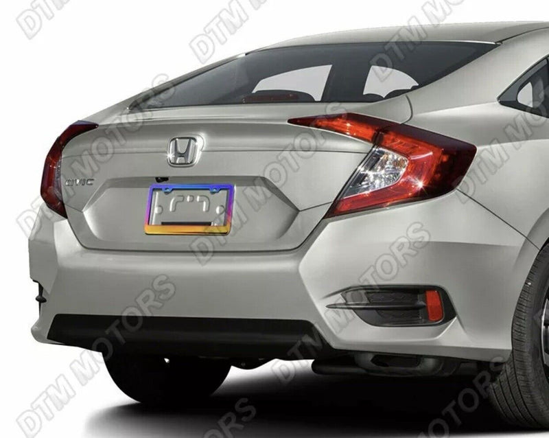 2 x Stainless Neo Chrome Car License Plate Frame Cover Holder Front+Rear US Size