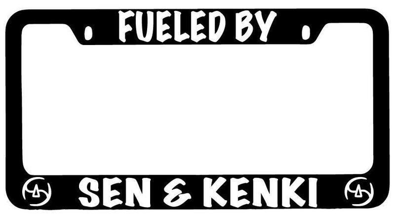 Fueled By Sen &amp; Kenki (Samurai) Black METAL License Plate Frame FFXIV  Mod-GRAPH9856236-9884