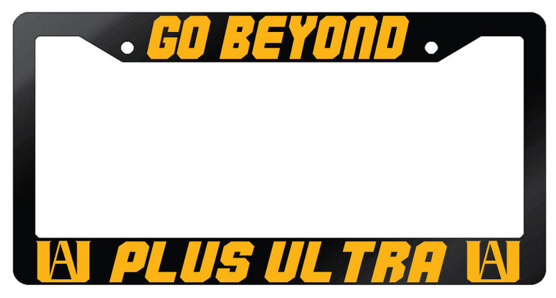 Go Beyond Plus Ultra Design 2A Glossy Black Plastic License Plate Frame MHA  Mod-GRAPH9856236-7509