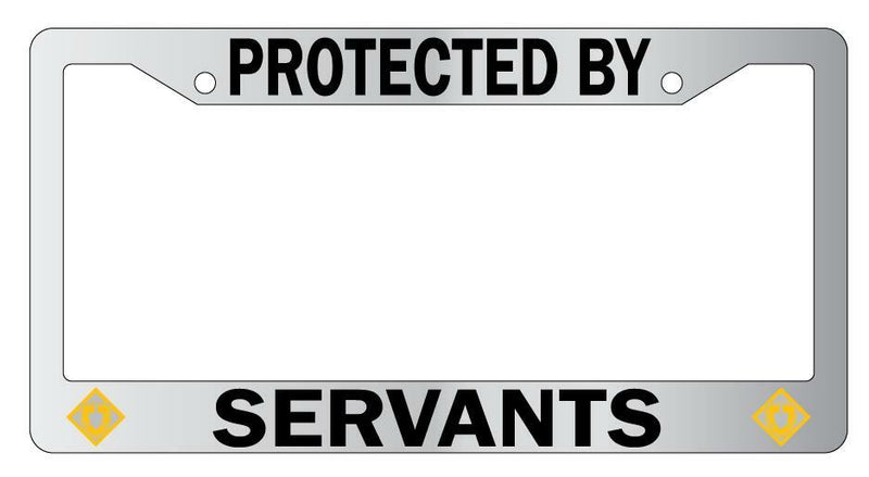Protected By Servants (Shielder) Chrome License Plate Frame Auto Fate  Mod-GRAPH9856236-5687