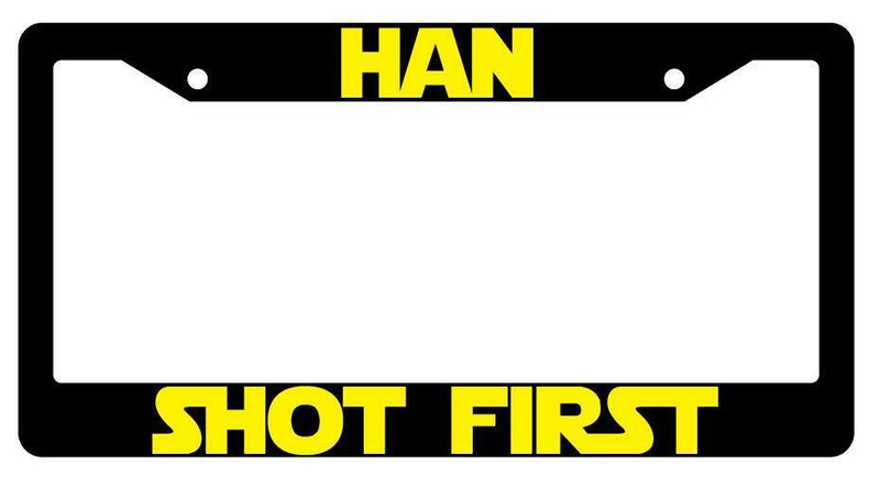 Han Shot First Black Plastic License Plate Frame SW  Mod-GRAPH9856236-2022