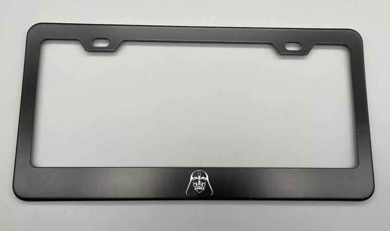 laser engraved Star Wars Darth Vader BLACK Stainless Steel License Plate Frame