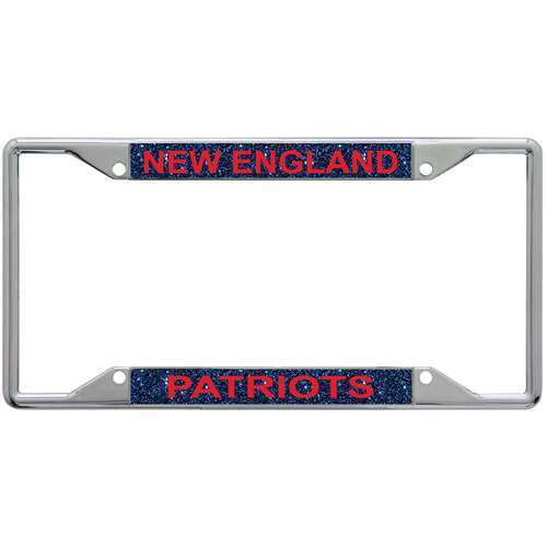 NFL New England Patriots Metal Inlaid Acrylic License Plate Frame