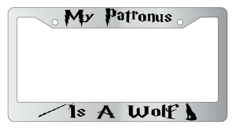 My Patronus Is A Wolf Chrome METAL License Plate Frame For Harry Potter  Mod-GRAPH9856236-10083