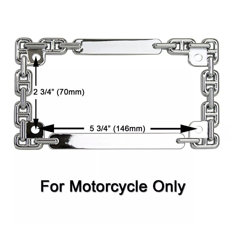 Chrome Chain Link Motorcycle License Plate Frame