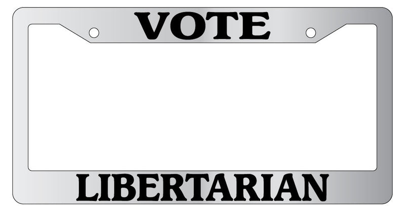 Chrome License Plate Frame Vote Libertarian Auto Accessory Novelty  Mod-GRAPH9856236-5036