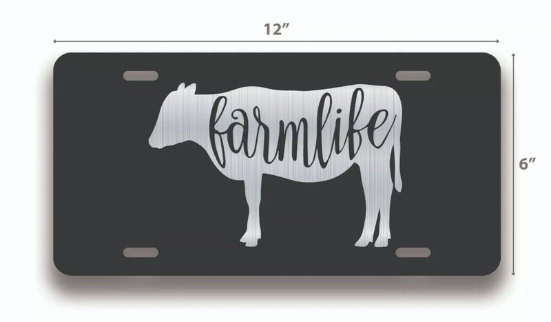 Farm Life License Plate Tag Vanity Novelty Metal ; Etched Metal ; 6 x 12 in