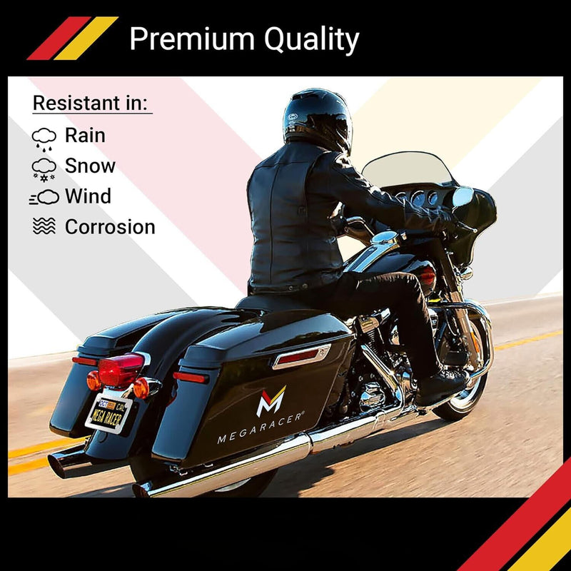 Motorcycle Slim Style Polished Mirror Stainless Steel License Plate Frame