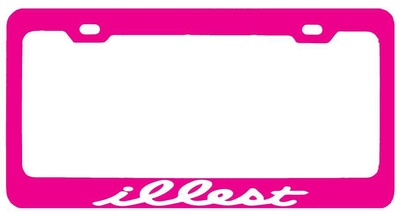 Pink METAL License Plate Frame ILLEST (white) Auto Accessory  Mod-GRAPH9856236-8097