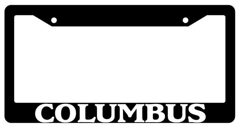 Black License Plate Frame New City State Columbus Auto Accessory  Mod-GRAPH9856236-1435