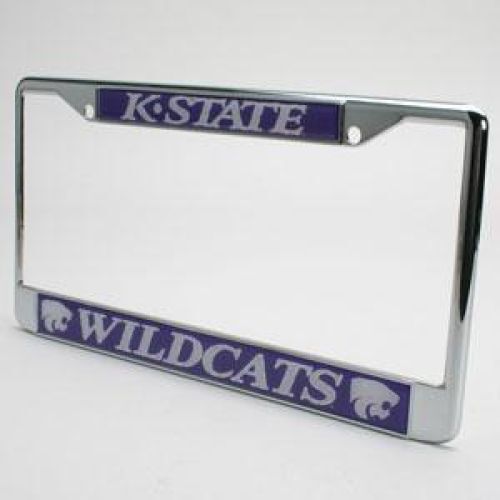 NCAA Kansas State Metal License Plate Frame W/domed Insert - Purple Background