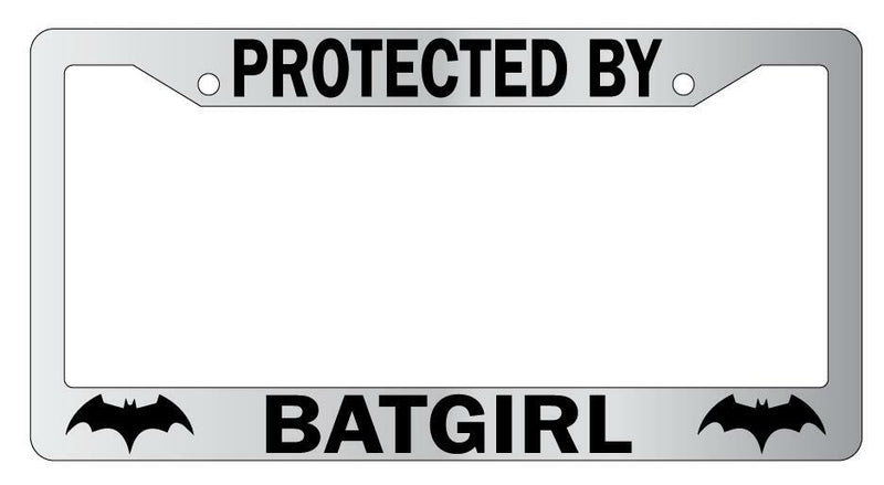 Protected By For Batgirl Chrome License Plate Frame Auto DC  Mod-GRAPH9856236-5140