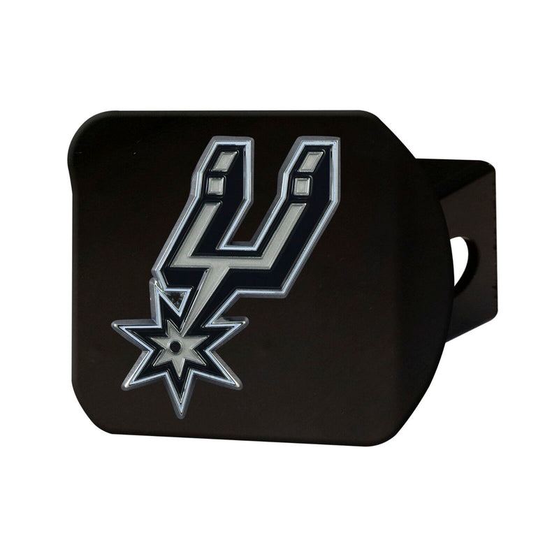 NBA San Antonio Spurs 3D Color on Black Metal Hitch Cover