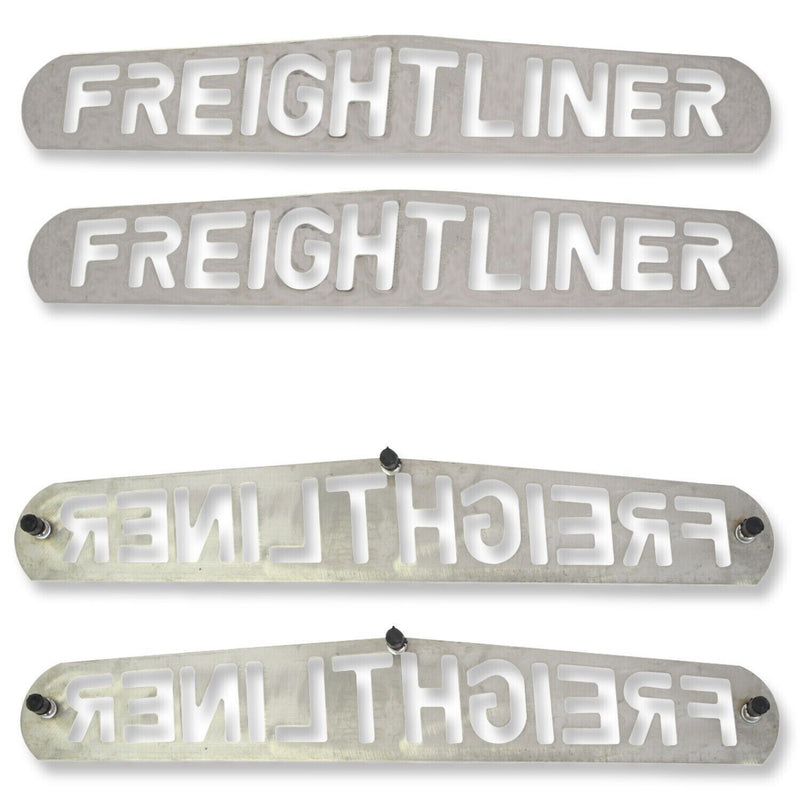 Freightliner Bottom Mud Flap Plates Semi Truck 24" x 4" Chrome 3 Stud 1 pair