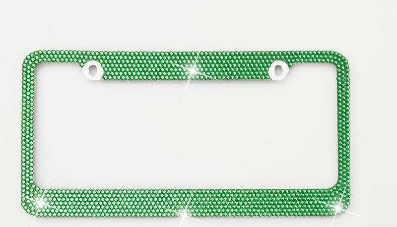Green Crystal License Plate Frame 7 rows Special Bling Offer