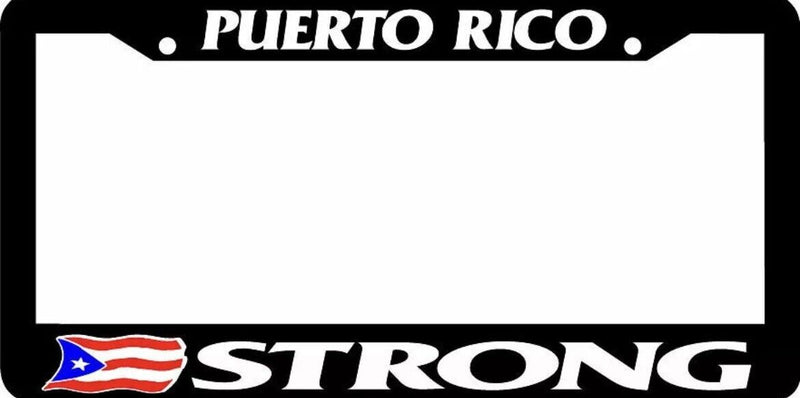 v2PUERTO RICO STRONG boricua PUERTO RICO RICAN FLAG License Plate Frame