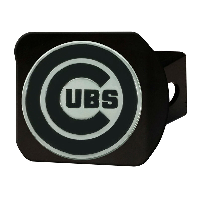 MLB Chicago Cubs 3D Chrome on Black Metal Hitch Cover