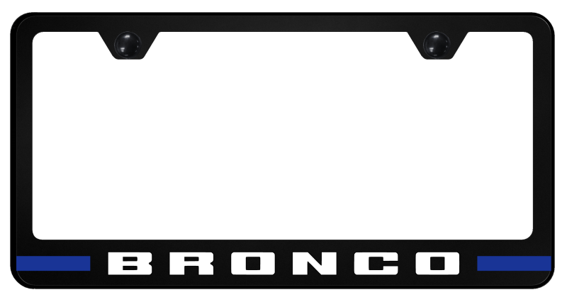 Ford Bronco UV Painted Unbreakable Polycarbonate License Plate Frame - Blue