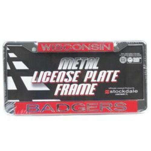 NCAA Wisconsin Badgers Metal Inlaid Acrylic License Plate Frame 971473560530