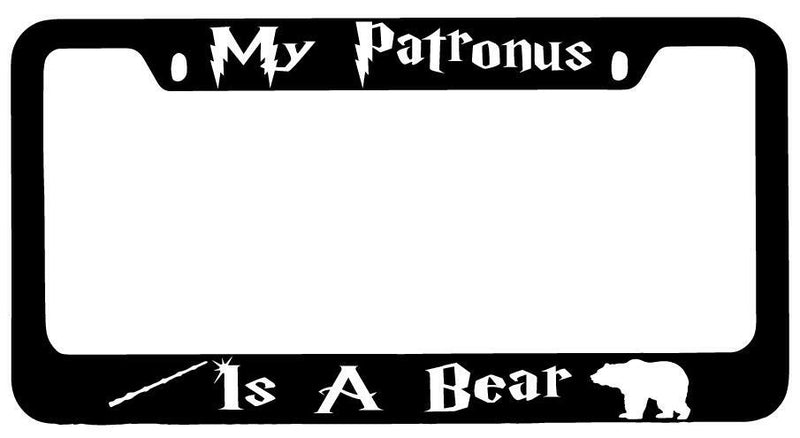 My Patronus Is A Bear Black METAL License Plate Frame Auto For Harry Potter  Mod-GRAPH9856236-9311