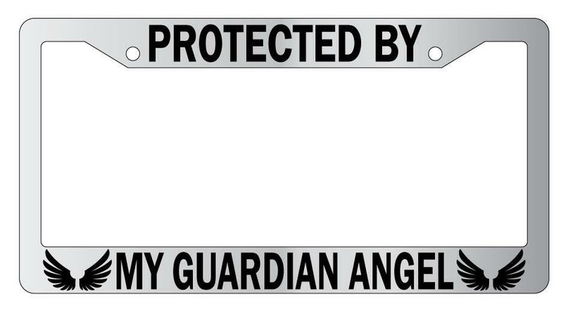 Protected By My Guardian Angel Chrome License Plate Frame Auto  Mod-GRAPH9856236-5698