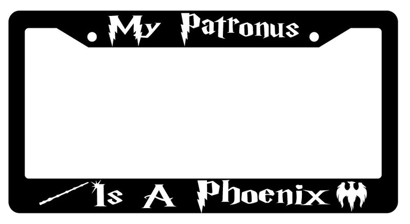 My Patronus Is A Phoenix Black Plastic License Plate Frame For Harry Potter  Mod-GRAPH9856236-1555
