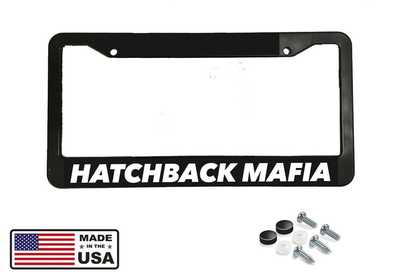 HATCHBACK MAFIA GETTER JDM TUNER WAKABA RACING Black License Plate Frame NEW