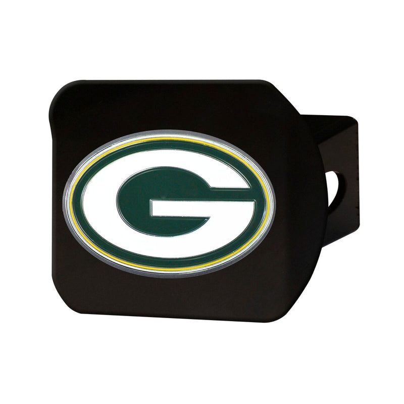 NFL Green Bay Packers 3D Color on Black Metal Hitch Cover