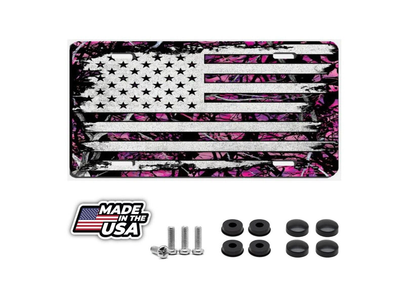 American muddy girl flag aluminum vanity license plate car truck SUV tag