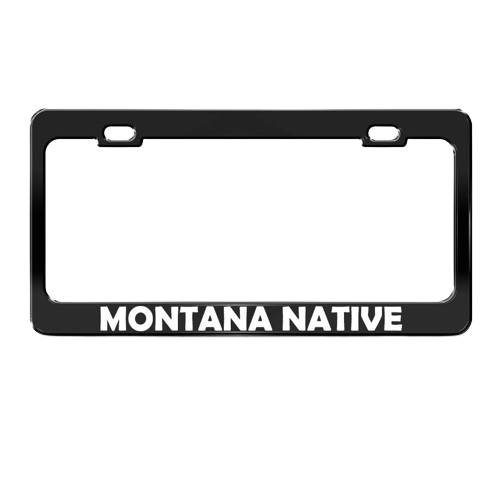 Metal License Plate Frame Montana Native Car Accessories Black