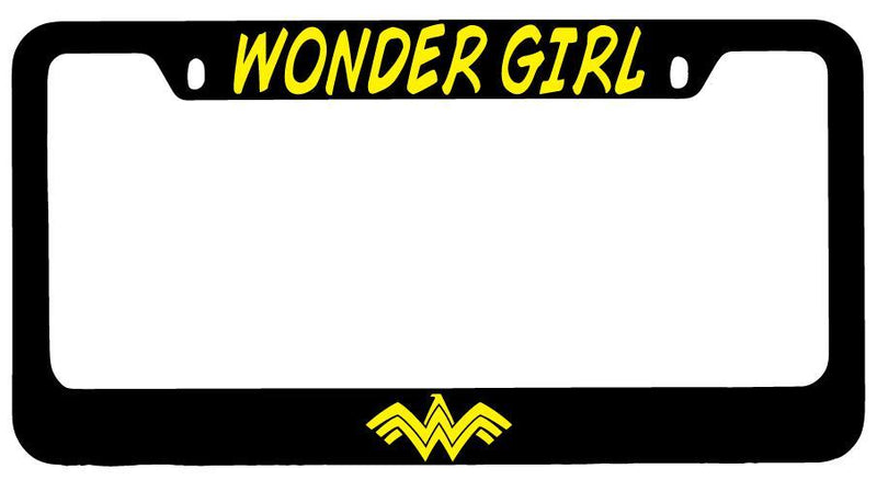 Wonder Girl Design 2 Black METAL License Plate Frame Auto Accessory DC  Mod-GRAPH9856236-8764