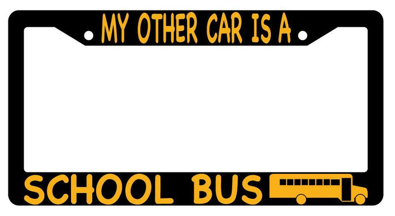 My Other Car Is A School Bus w/LOGO Black Plastic License Plate Frame  Mod-GRAPH9856236-1780
