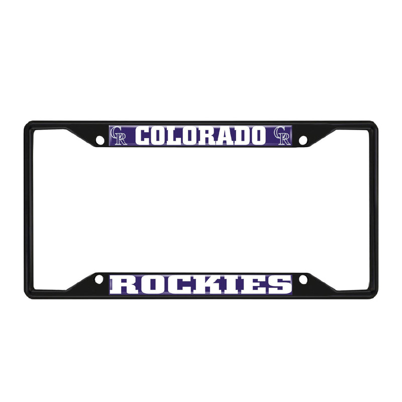 MLB Colorado Rockies Black Metal License Plate Frame
