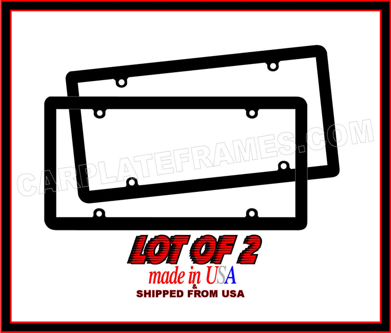 2x lot of 2 THIN STYLE BLANK easy ez view License Plate Frame